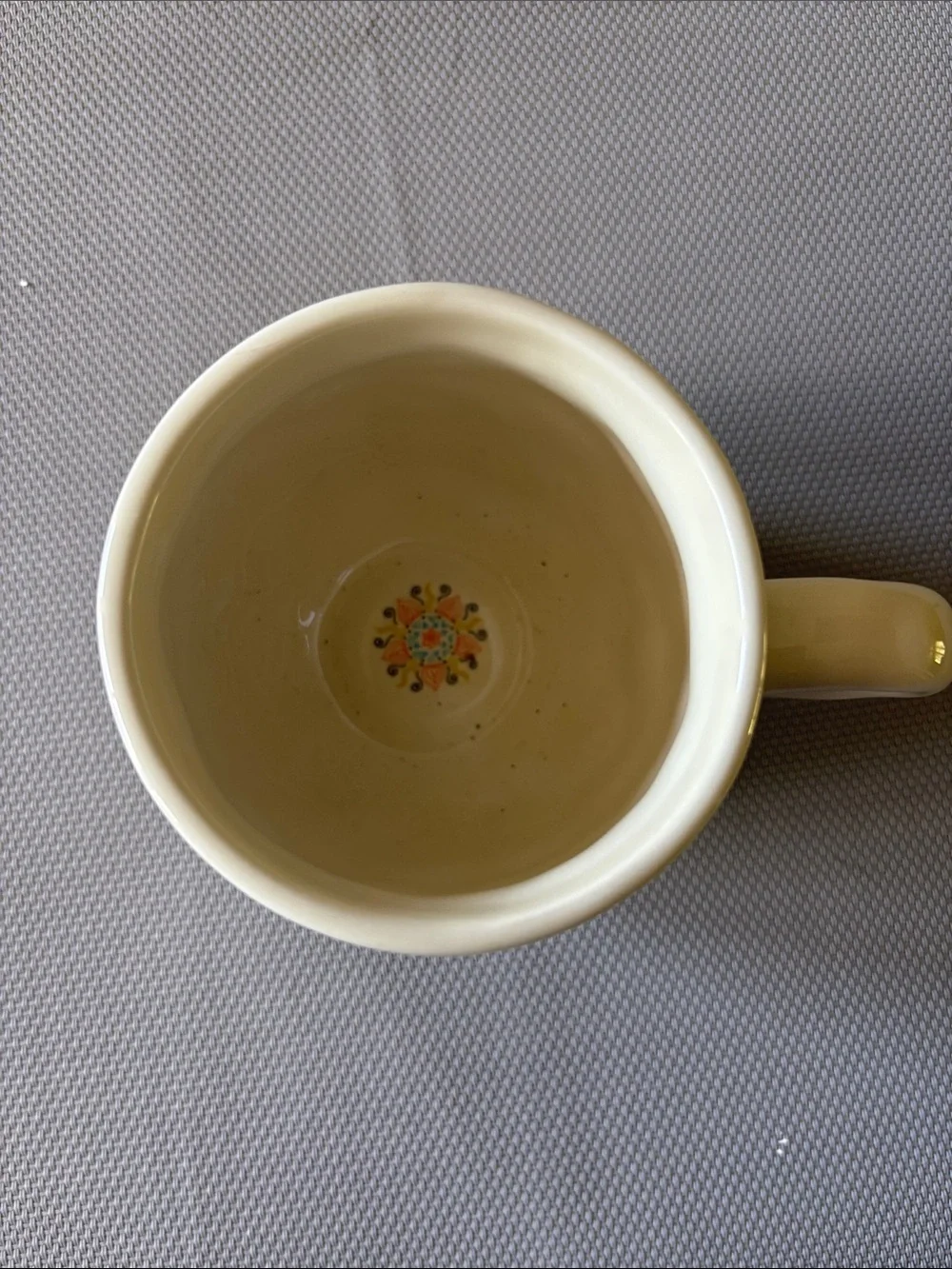 NATURAL LIFE White Ceramic Mug with Yellow, Coral & Teal Accents cup of sunshine - Picture 4 of 4